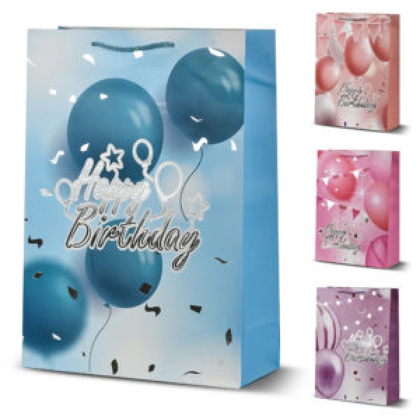 243391 Пакет подарунковий паперовий M "Happy birthday" 26*32*10см., R96989-M
