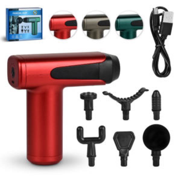 215820 Масажер-пістолет для тіла портативний 6нас. Type-C 30W 23*20*6см R97182