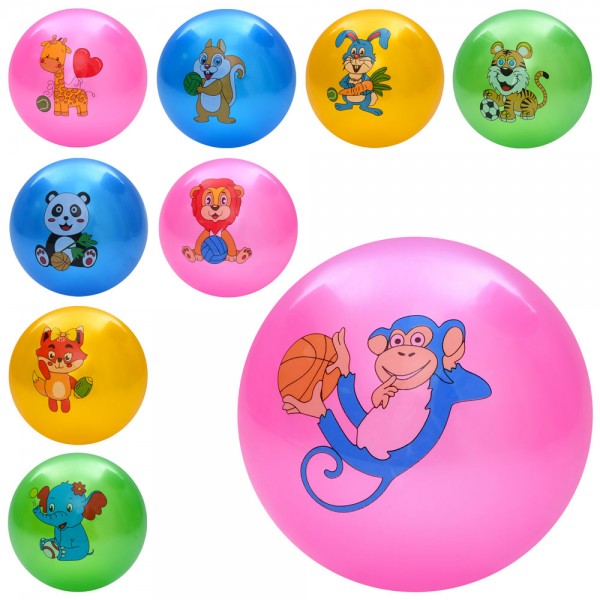 245865 М'яч дитячий MS 4849 9 дюймів, тварина, 57-60г, мікс видів/мікс кольорів