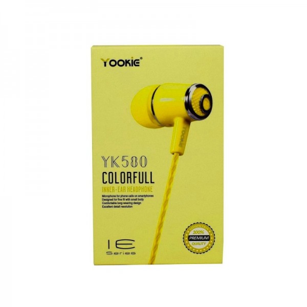 108806 Навушники YOOKIE YK580 пахнуть Yellow - Дротові, Вакуумні, Кольорова коробка