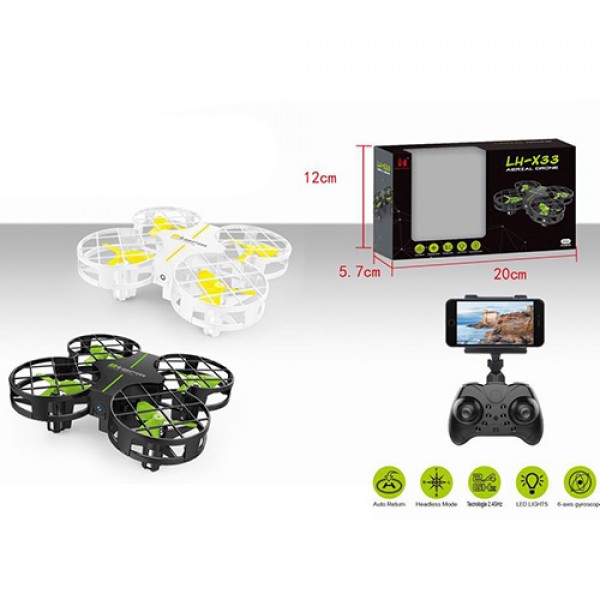 117571 Квадрокоптер LH-X33H радіокер. 2,4G, акум., запасні лопасті, USB, світло, кор., 20-12-6 см.