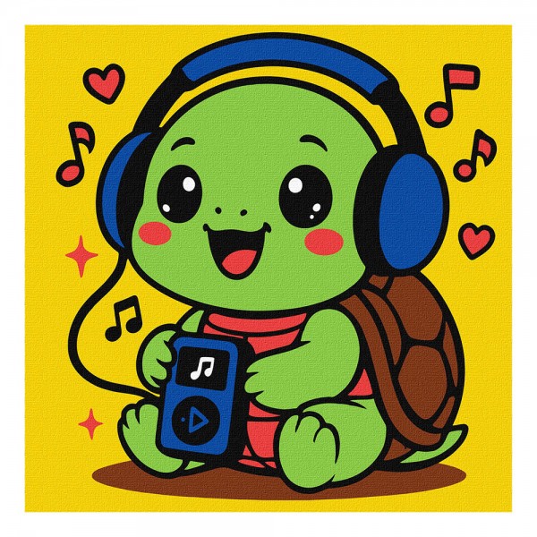 227814 KHO для дітей "Черепашка слухає музику" 25х25см