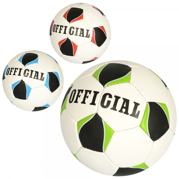 119303 М'яч футбольний 2500-180 OFFICIAL, розмір 5, ПУ1,4мм, ручна робота, 32 панелі, 400-420г, 3 кольори.