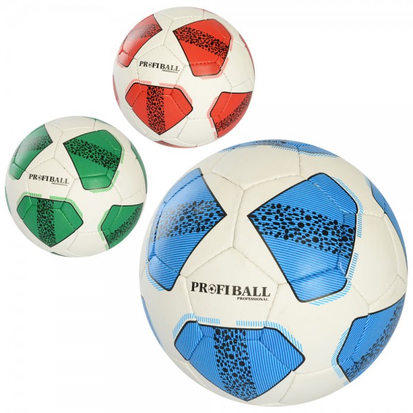 119304 М'яч футбольний 2500-181 розмір 5, ПУ1,4мм., ручна робота, 32 панелі, 400-420г, 3 кольори, кул.