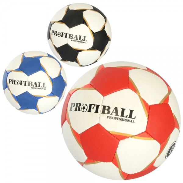 119306 М'яч футбольний 2500-187 розмір 5, ПУ1,4мм., ручна робота, 32 панелі, 400-420г, 3 кольори, кул.