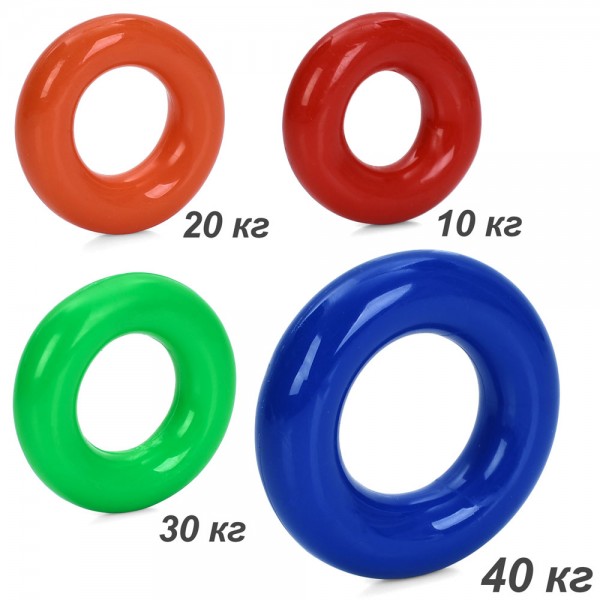 247039 Еспандер MS 4678  кистьовий, кільце, 4 кольори, 4 розміри (10кг, 20кг, 30кг, 40кг), кул.