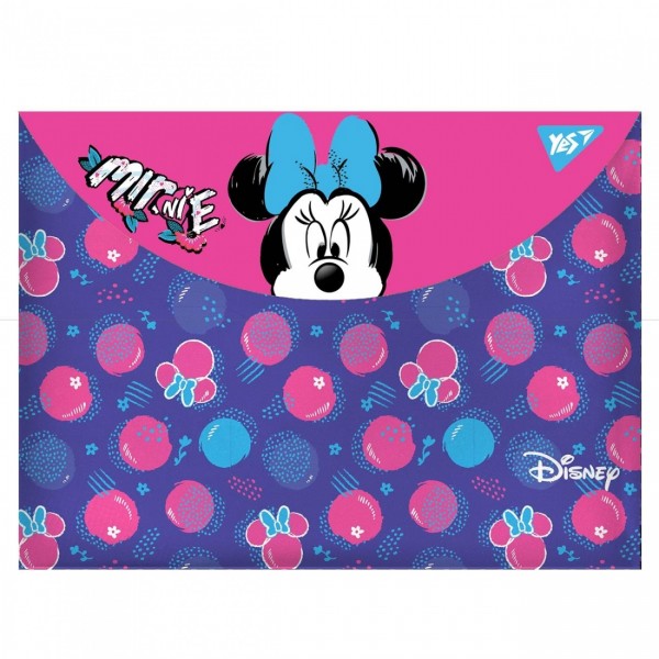 127900 Папка-конверт YES на кнопці А4 " Minnie Mouse" 