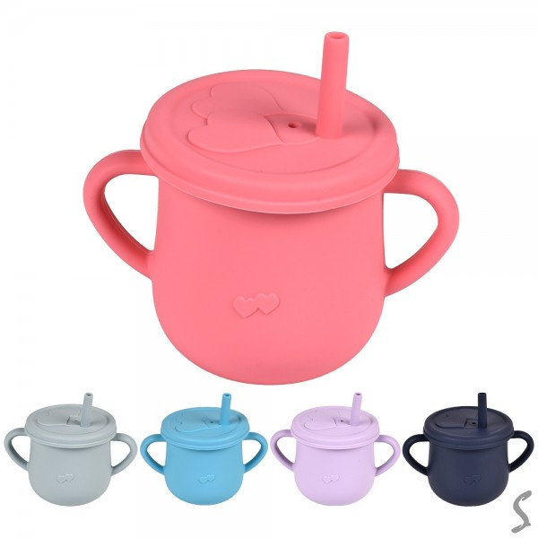 164872 Чашка-поїлка силіконова з соломинкою 11.5*10.5*7.5см MA-4912