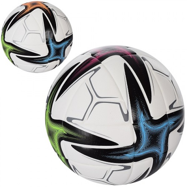 139690 М'яч футбольний MS 3427-4 розмір 5, PU, 400-420г, ламінов., сітка, голка, 2 кольори, кул.