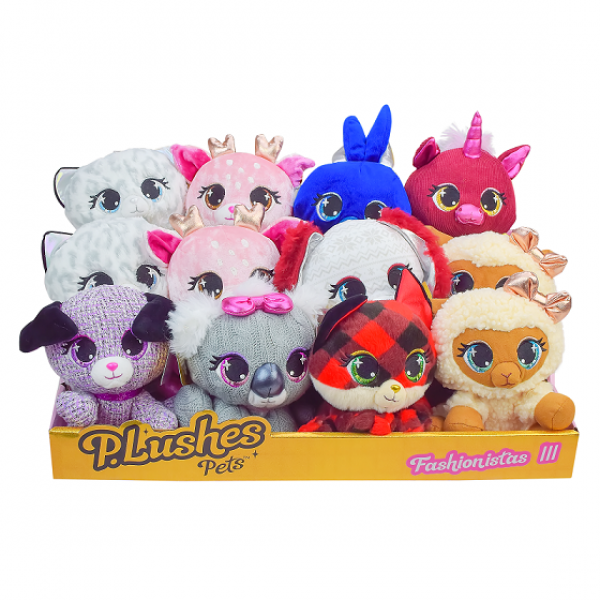 176012 М'яка іграшка арт. 6063130, Plushes Pets 15 см, в асорт., 12 шт у дисплеї