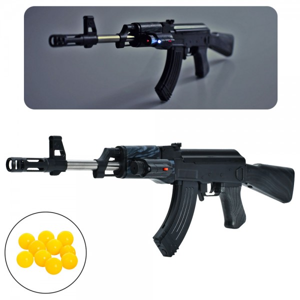 227295 Автомат 0807-3 пластикові кулі, лазер, світло, бат. (табл.), кул., 20,5-53-5 см.