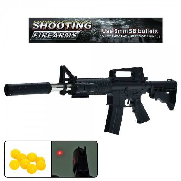 227296 Автомат 771-1 пластикові кулі, лазер, бат. (табл.), кул., 20-71-6 см.