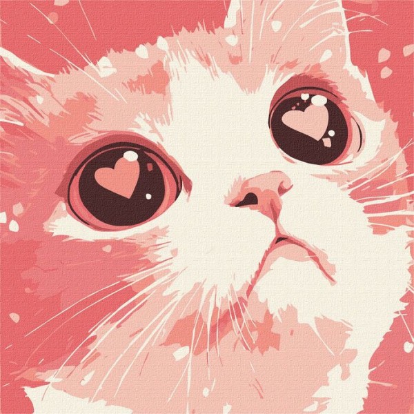 246007 Набір для розпису по номерах "Закоханий кіт" 30х30см