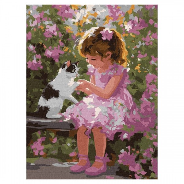 246010 Набір для розпису по номерах "Ігри з котиком" 30х40см
