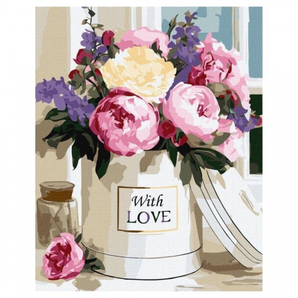 246015 Набір для розпису по номерах "Теплі квіткові відтінки" 40х50см