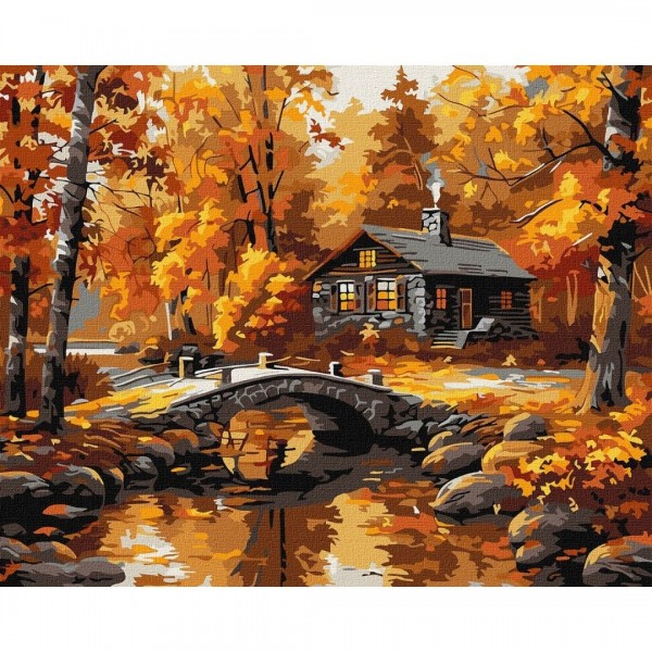 246500 KHO "Селище над річкою" 40х50см