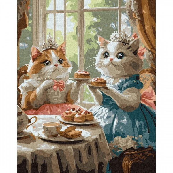 246017 Набір для розпису по номерах "Вечірка котячих леді" 40х50см