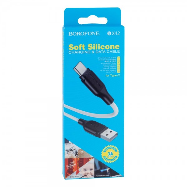 149559 Кабель USB Borofone BX42 Silicone Type-C (Бiлий)