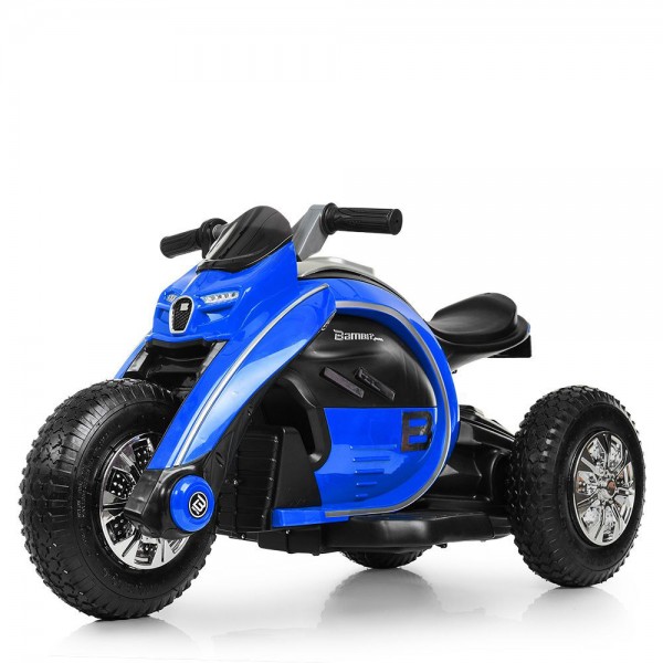 126290 Мотоцикл M 4134A-4 2 мотори 25W, 1 акум. 12V9AH, муз., світло, MP3, TF, USB, надувні колеса, синій
