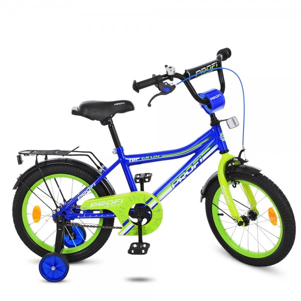 46664 Велосипед дитячий PROF1 14 д. Y14103 Top Grade, дзвінок, дод. колеса, синій.