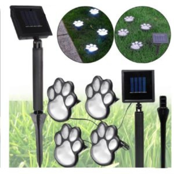 227611 Світильник вуличний LED сонячна панель "Paw Prints Lights" 13*11*19см., R93621