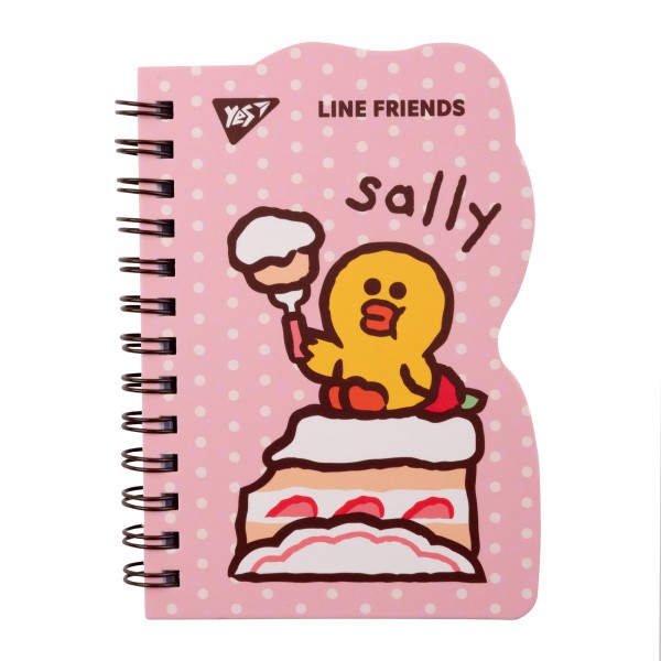 207924 Блокнот YES В7/60 подв. спіраль "Line Friends. Sally", клітинка