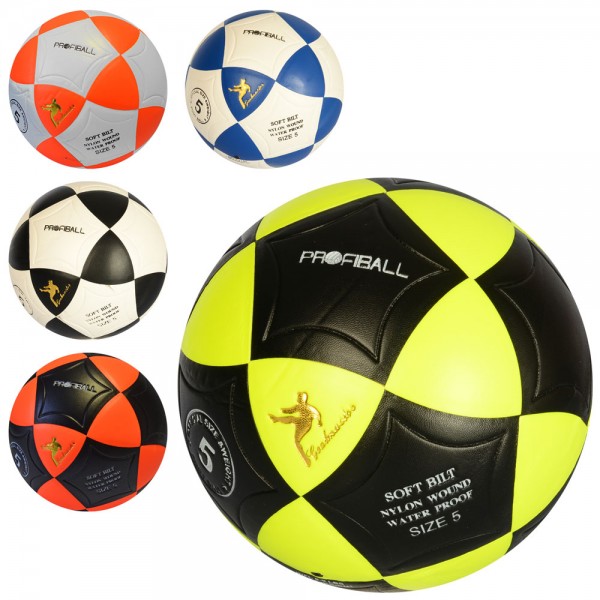 59479 М'яч футбольний MS 1771 розмір 5, ПВХ, ламінований, 390-410 г., 3 кольори, кул.