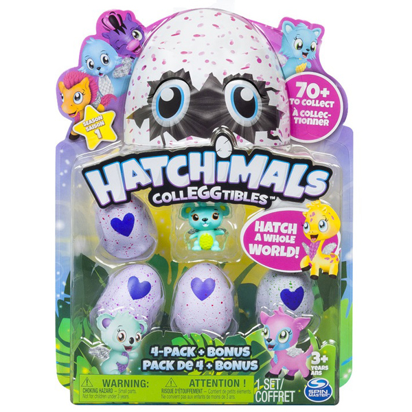 195907 Hatchimals: набір з чотирьох колекційних фігурок в яйцях + бонусна фігурка (в асортименті)