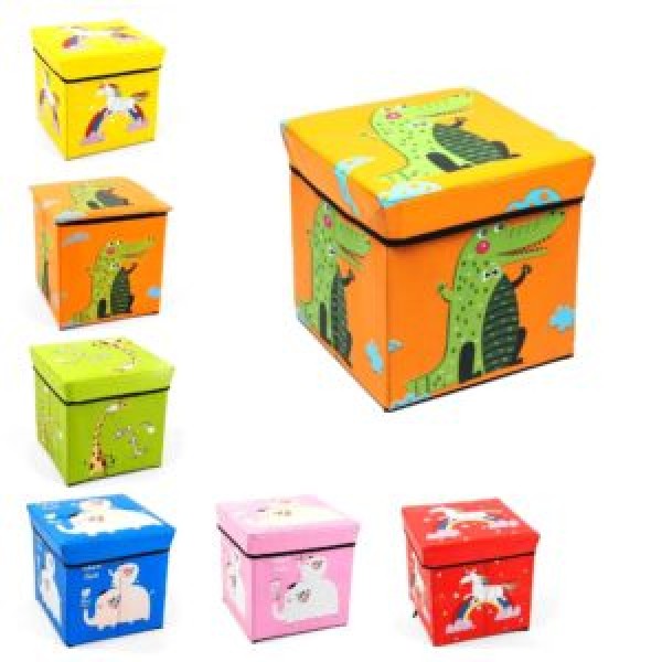 215642 Коробка-пуф складаний для зберігання іграшок/речей 30*30*30см R33429