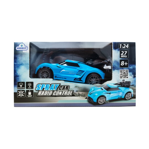 157973 Автомобіль Spray Car на р/к – Sport (блакитний, 1:24, світло, вихлопна пара)