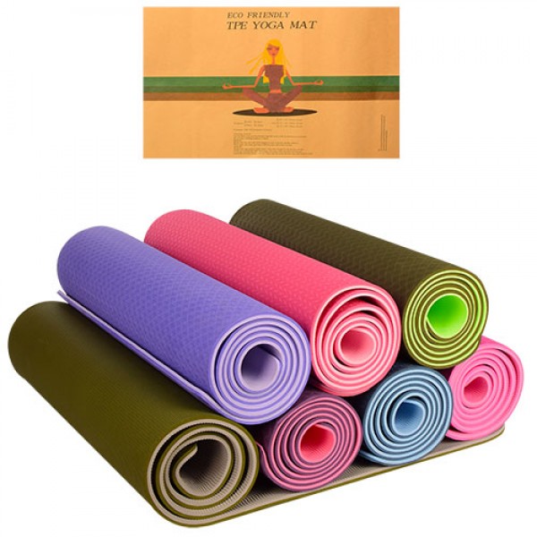 43640 Йогамат MS 0613 мікс кольорів (двоколірний), кул., 60,5-14,5 см.