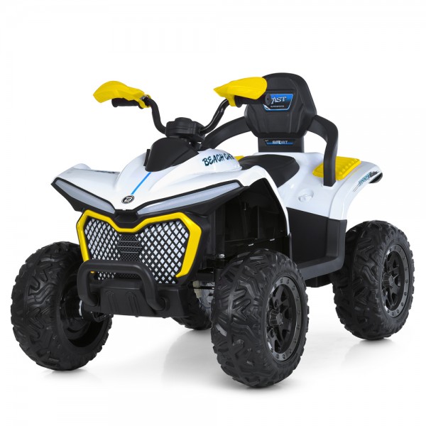 243116 Квадроцикл M 6222EBLR-1-6 (1шт) 2,4G р/к, 1*12V10AH, 4*35W, MP3, USB, TF, BLUETOOTH, EVA, шкіра, музика, світло, біло-жовтий