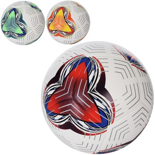 139707 М'яч футбольний MS 3427-9 розмір 5, PU, 400-420г, ламінов., сітка, голка, 3 кольори, кул.