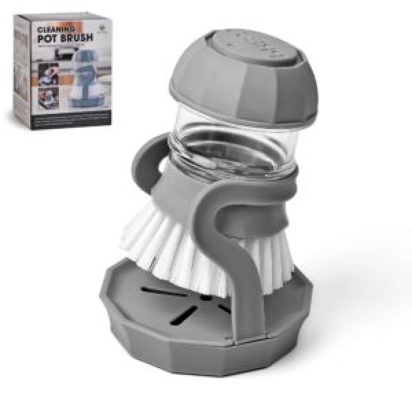 57735 Щітка для миття посуду з резервуаром для миючого засобу 9*13см N01232