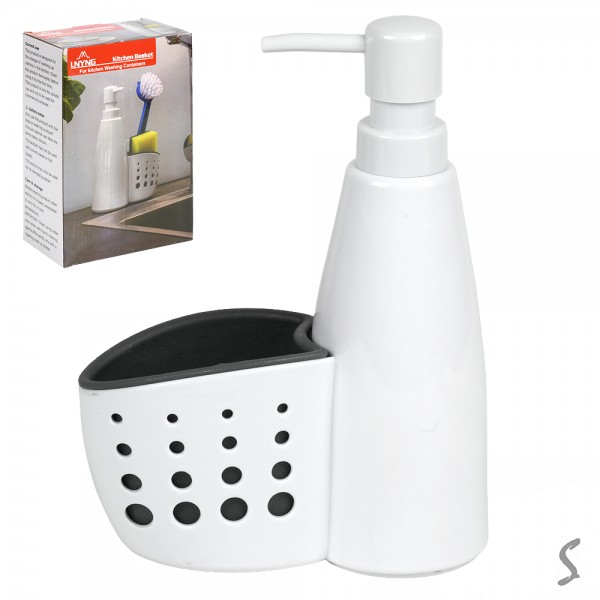 247096 Дозатор для рідкого мила/миючого засобу з кишенею для губки 300мл R92857