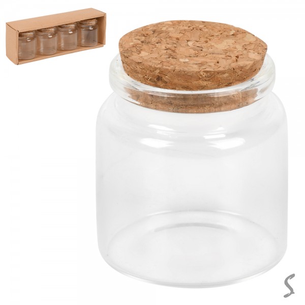 247097 Баночка з корковою кришкою 4шт/уп 50мл R34238-4