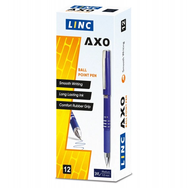 163657 Ручка кульк/масл "AXO" чорна 0,7 мм LINC 12шт/уп
