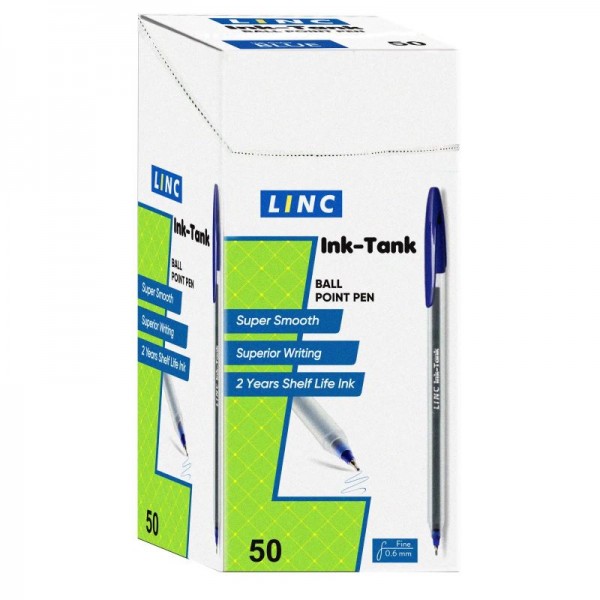 163660 Ручка кульк/масл "Ink Tank" синя 0,6 мм "LINC"