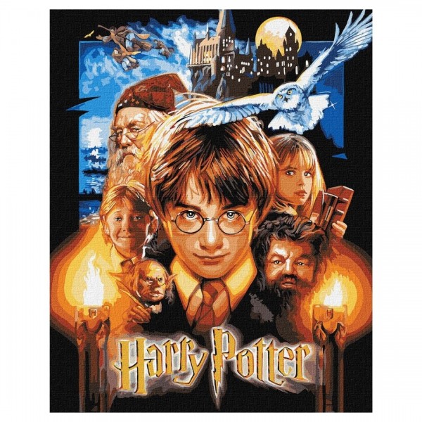 246025 Набір для розпису по номерах WB "Harry Potter: Постер з фарбами металік" 40х50см