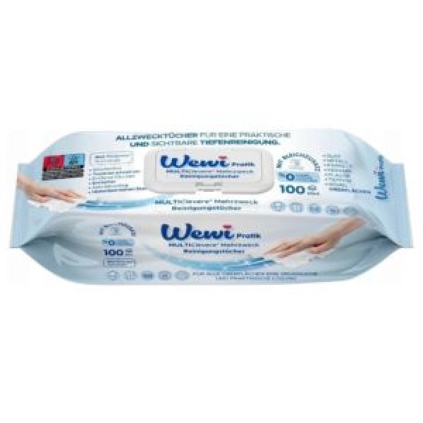 256477 Серветки вологі для прибирання парфум.WEWI Відбілюючі 100шт/уп EG-1000105