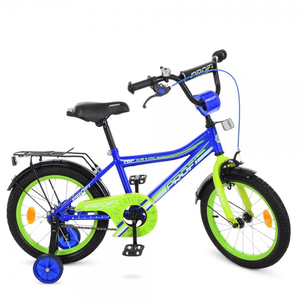 46736 Велосипед дитячий PROF1 16 д. Y16103 Top Grade, дзвінок, дод. колеса, синій.