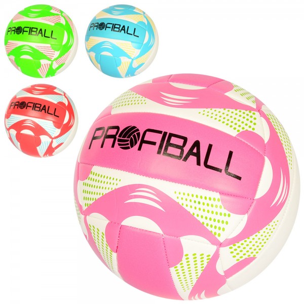 105132 М'яч волейбольний EN 3284 офіц. розмір, ПВХ 2,5 мм, 260-280г, 4 кольори, кул.