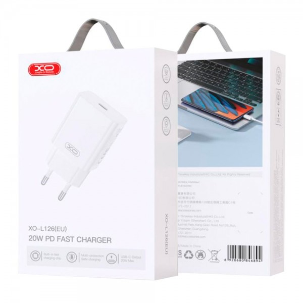223780 Мережевий Зарядний Пристрій XO L126 1USB-C PD/QC 20W (Білий)