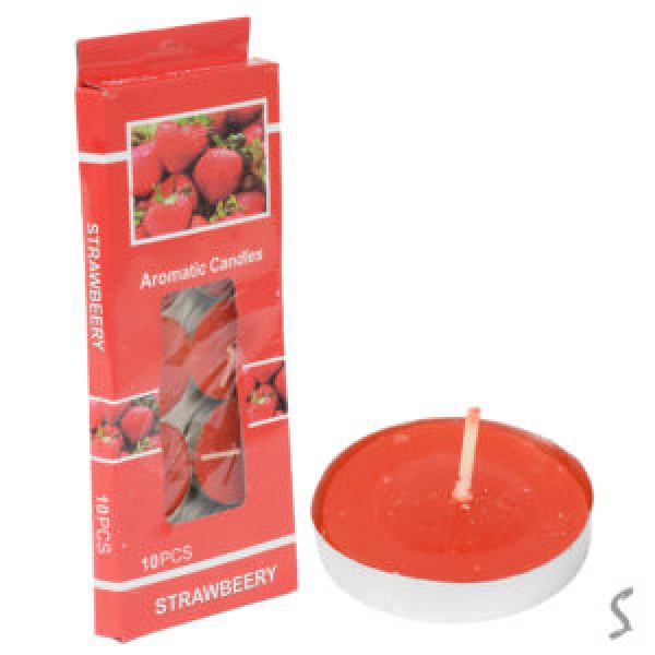 260282 Свічки-таблетки ароматизовані "Strawberry" 10шт/уп 5г 3.5*1см