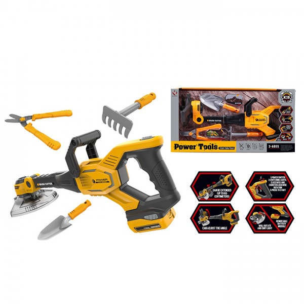 248505 Набір інструментів T019 набір садівника,газонокосарка,граблі,лопатка,секатор,муз.,світло,бат.,кор.,