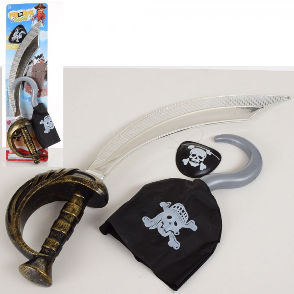 56677 Набір пірата 8899-6-7 меч, гак, емблема, 2 види, лист, 52-14-6 см.