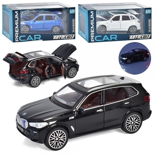 253348 Машина AP-1755  АвтоСвіт, 1:32, метал,інерція,16,5см,звук,світло,відчиняються двері/багаж.3кольори.