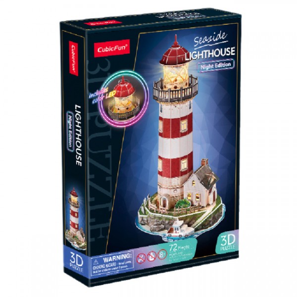 224958 CubicFun Тривимірна головоломка-конструктор з LED підсвіткою "Маяк", L540h