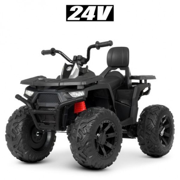 134248 Квадроцикл M 4624EBLR-2(24V) 2,4G, 2 акум.12V4,5AH, 2 мот.200W,муз., MP3, USB, EVA, шкіра, чорний