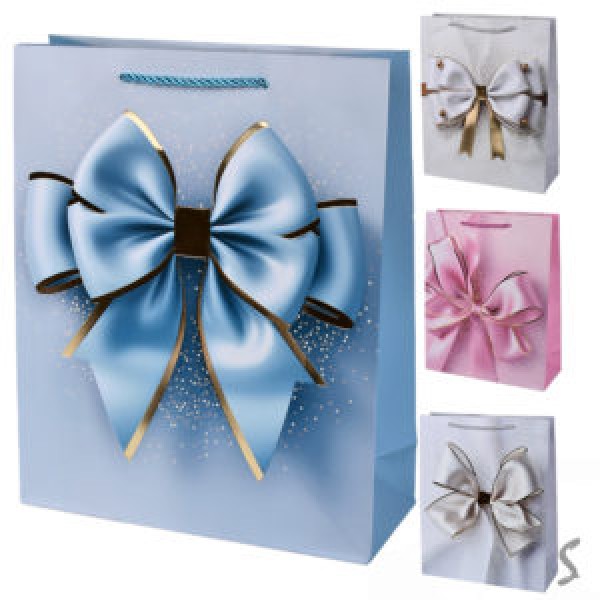 222517 Пакет подарунковий паперовий M "Super bow" 32*26*10см., R33217-M